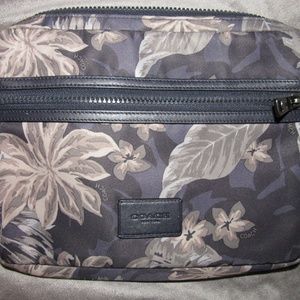 COACH iPad Case with one zipped side. Navy Green Floral